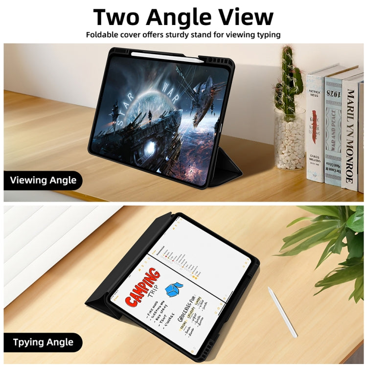 For iPad Pro 11 2024 3-fold TPU Smart Leather Tablet Case with Pen Slot(Black) - iPad Pro 11 2024 Cases by PMC TechLife | Online Shopping South Africa | PMC TechLife | Buy Now Pay Later Mobicred