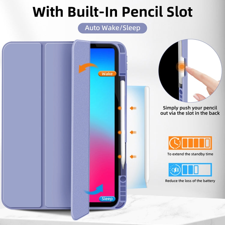 For iPad Pro 11 2024 3-fold TPU Smart Leather Tablet Case with Pen Slot(Lavender Purple) - iPad Pro 11 2024 Cases by PMC Jewellery | Online Shopping South Africa | PMC Jewellery | Buy Now Pay Later Mobicred