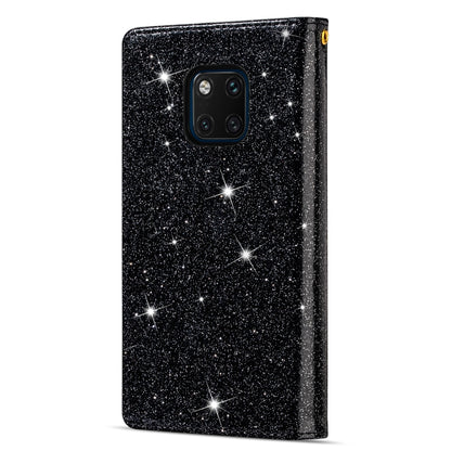 For Huawei Mate 20 Pro Multi-card Slots Starry Sky Laser Carving Glitter Zipper Horizontal Flip Leather Case with Holder & Wallet & Lanyard(Black) - Huawei Cases by PMC Jewellery | Online Shopping South Africa | PMC Jewellery