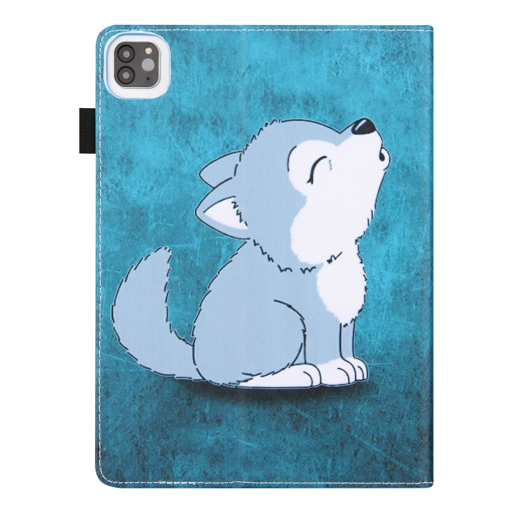 For iPad Pro 11 2024 Colored Drawing Leather Smart Tablet Case(Cute Wolf) - iPad Pro 11 2024 Cases by PMC TechLife | Online Shopping South Africa | PMC TechLife | Buy Now Pay Later Mobicred