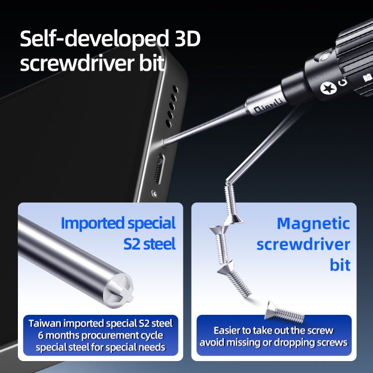 QianLi iWhale Special S2 Steel Magnetic Torque 3D Screwdriver, Model:A Phillips 0.35 - free shipping - PMC TechLife - Order now!