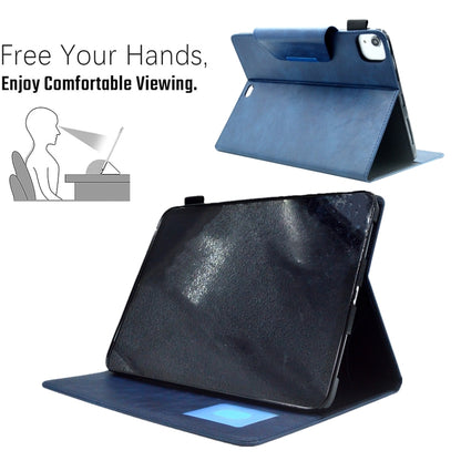 For iPad Pro 11 2024 Suede Cross Texture Magnetic Clasp Leather Smart Tablet Case(Blue) - iPad Pro 11 2024 Cases by PMC Jewellery | Online Shopping South Africa | PMC Jewellery | Buy Now Pay Later Mobicred