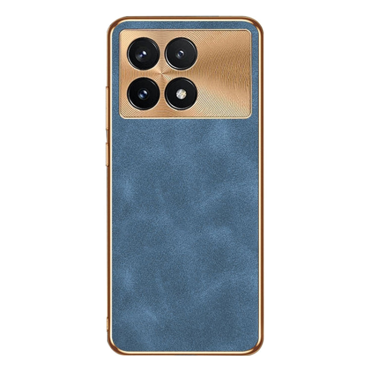 For Xiaomi Redmi K70 Pro Electroplating Lambskin Leather Phone Case(Blue) - K70 Pro Cases by PMC Jewellery | Online Shopping South Africa | PMC Jewellery | Buy Now Pay Later Mobicred