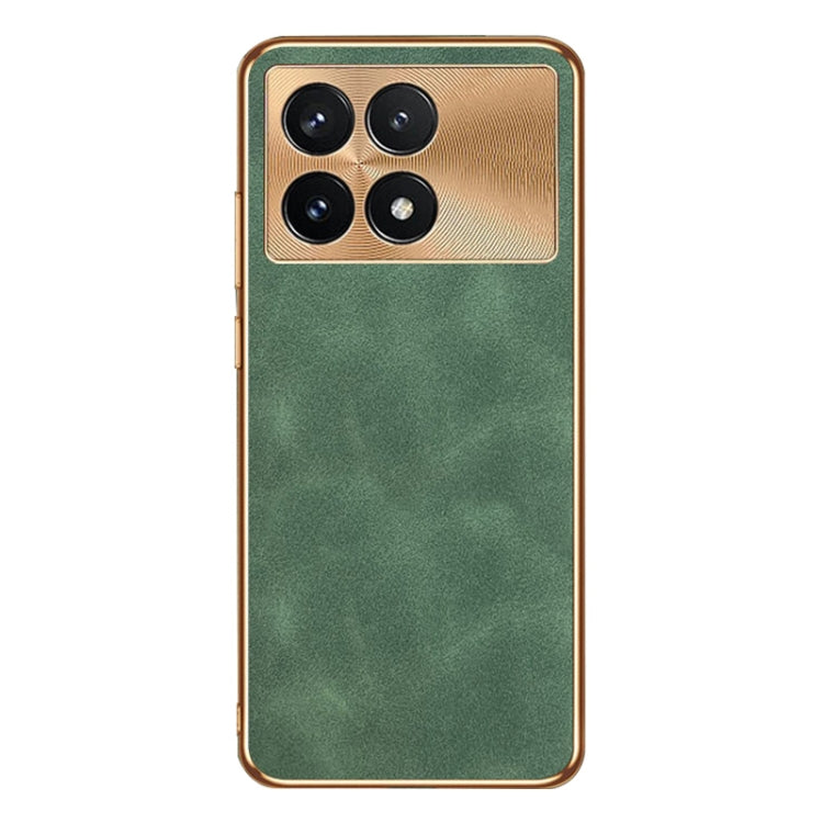 For Xiaomi Redmi K70 Electroplating Lambskin Leather Phone Case(Green) - Xiaomi Cases by PMC Jewellery | Online Shopping South Africa | PMC Jewellery | Buy Now Pay Later Mobicred