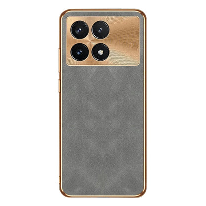 For Xiaomi Redmi K70 Electroplating Lambskin Leather Phone Case(Grey) - K70 Cases by PMC Jewellery | Online Shopping South Africa | PMC Jewellery | Buy Now Pay Later Mobicred