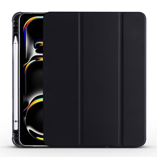 For iPad Pro 11 2024 3-fold TPU Leather Smart Tablet Case with Pen Slot(Black) - iPad Pro 11 2024 Cases by PMC Jewellery | Online Shopping South Africa | PMC Jewellery | Buy Now Pay Later Mobicred