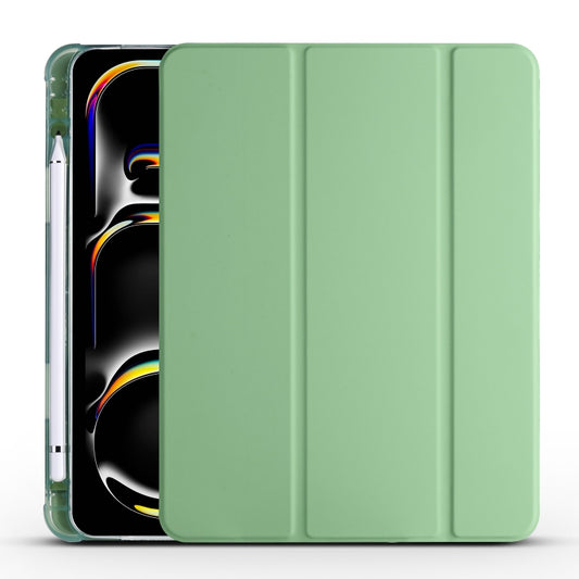 For iPad Pro 11 2024 3-fold TPU Leather Smart Tablet Case with Pen Slot(Matcha Green) - iPad Pro 11 2024 Cases by PMC Jewellery | Online Shopping South Africa | PMC Jewellery | Buy Now Pay Later Mobicred
