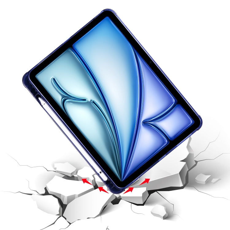 For iPad Air 11 2024 Multi-folding TPU Leather Smart Tablet Case with Pen Slot(Dark Blue) - iPad Air 11 2024 Cases by PMC TechLife | Online Shopping South Africa | PMC TechLife | Buy Now Pay Later Mobicred