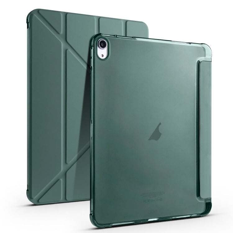 For iPad Air 11 2024 Multi-folding TPU Leather Smart Tablet Case with Pen Slot(Pine Green) - iPad Air 11 2024 Cases by PMC Jewellery | Online Shopping South Africa | PMC Jewellery | Buy Now Pay Later Mobicred