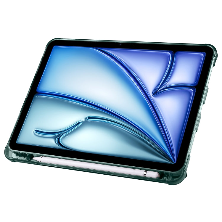 For iPad Air 11 2025 / 2024 Multi-folding TPU Leather Smart Tablet Case with Pen Slot(Pine Green) - iPad Air 11 2025 / 2024 Cases by PMC TechLife | Online Shopping South Africa | PMC TechLife | Buy Now Pay Later Mobicred