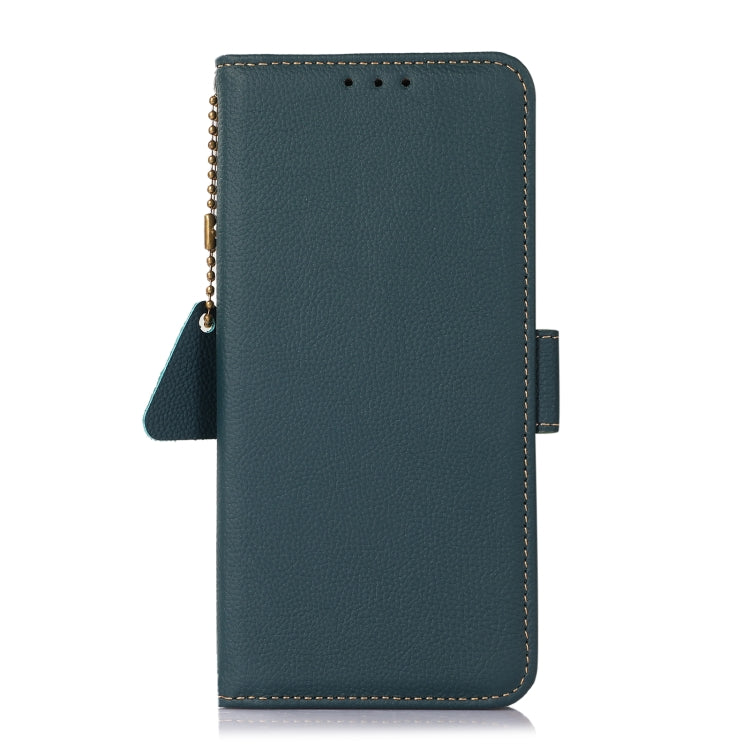 For iPhone 16 Side-Magnetic TJ Genuine Leather RFID Phone Case(Green) - iPhone 16 Cases by PMC TechLife | Online Shopping South Africa | PMC TechLife | Buy Now Pay Later Mobicred