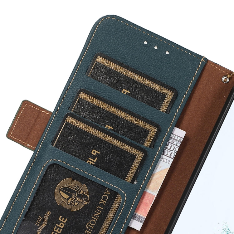 For iPhone 16 Side-Magnetic TJ Genuine Leather RFID Phone Case(Green) - iPhone 16 Cases by PMC TechLife | Online Shopping South Africa | PMC TechLife | Buy Now Pay Later Mobicred