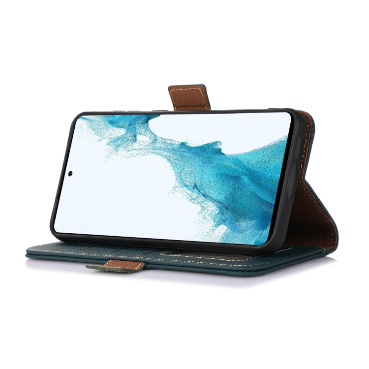 For iPhone 16 Side-Magnetic TJ Genuine Leather RFID Phone Case(Green) - iPhone 16 Cases by PMC TechLife | Online Shopping South Africa | PMC TechLife | Buy Now Pay Later Mobicred