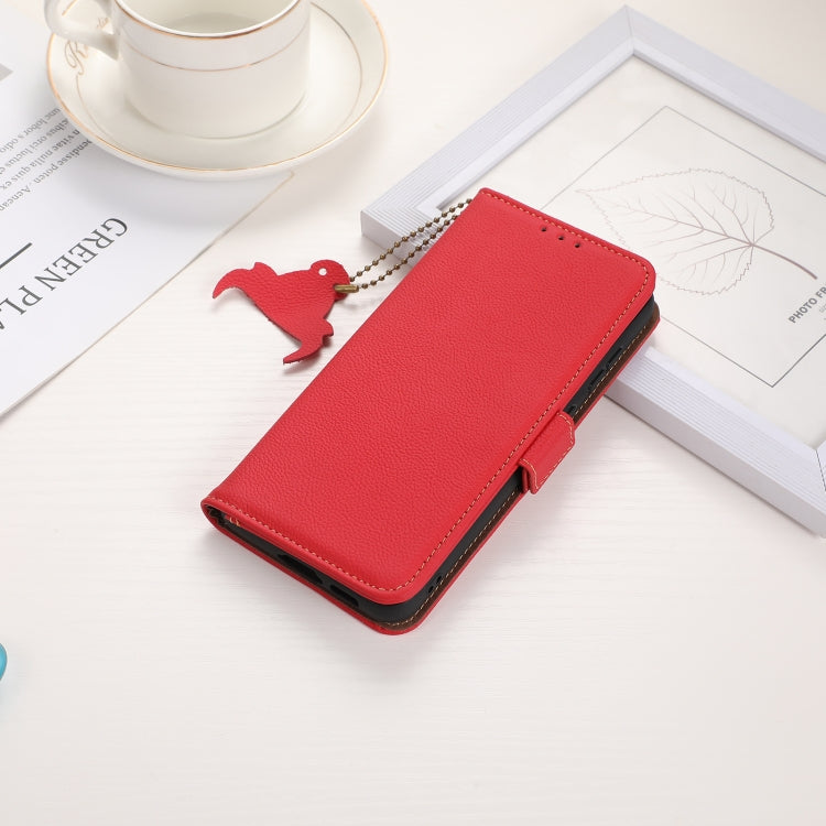 For iPhone 16 Plus Side-Magnetic TJ Genuine Leather RFID Phone Case(Red) - iPhone 16 Plus Cases by PMC TechLife | Online Shopping South Africa | PMC TechLife | Buy Now Pay Later Mobicred