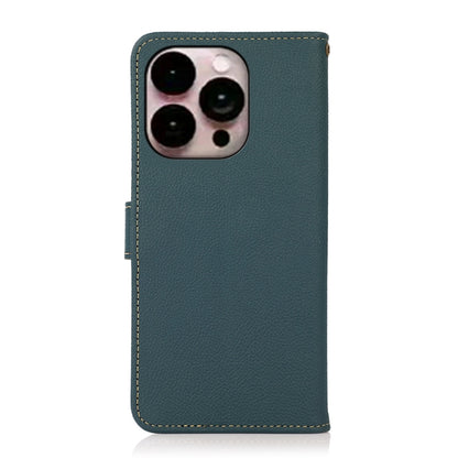 For iPhone 16 Pro Max KHAZNEH Custer Genuine Leather RFID Phone Case(Green) - iPhone 16 Pro Max Cases by PMC Jewellery | Online Shopping South Africa | PMC Jewellery | Buy Now Pay Later Mobicred