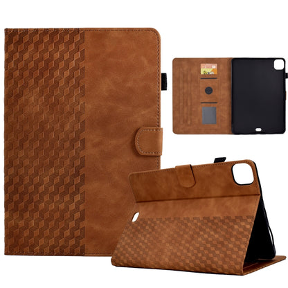 For iPad Pro 11 2024 Rhombus Embossed Leather Tablet Case(Brown) - iPad Pro 11 2024 Cases by PMC Jewellery | Online Shopping South Africa | PMC Jewellery | Buy Now Pay Later Mobicred
