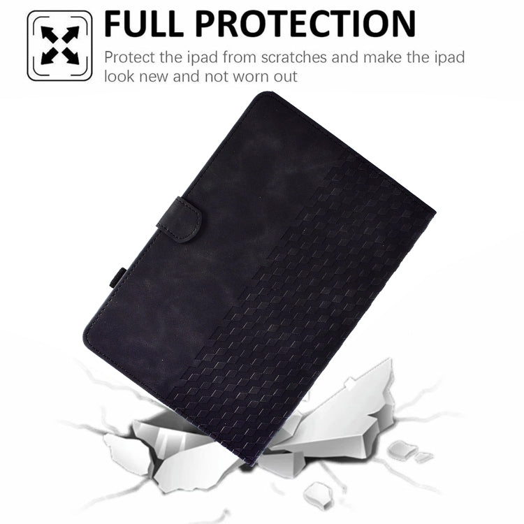 For iPad Pro 11 2024 Rhombus Embossed Leather Tablet Case(Black) - iPad Pro 11 2024 Cases by PMC Jewellery | Online Shopping South Africa | PMC Jewellery | Buy Now Pay Later Mobicred