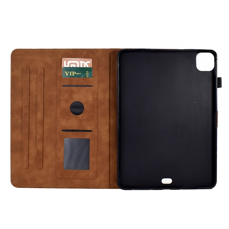 For iPad Pro 11 2024 Fortune Tree Embossed Leather Smart Tablet Case(Brown) - free shipping - PMC TechLife - Order now!