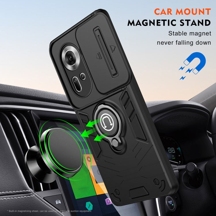 For OPPO Reno11 Global Camshield Ring Holder Phone Case(Black) - Reno11 Cases by PMC Jewellery | Online Shopping South Africa | PMC Jewellery | Buy Now Pay Later Mobicred