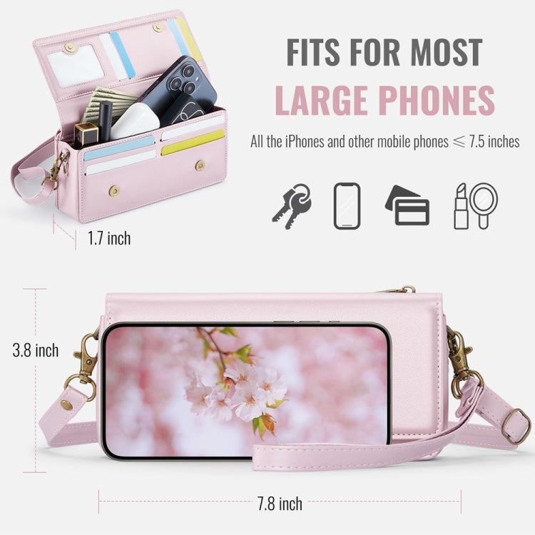 CaseMe ME30 Max Multifunctional Large-Capacity Shoulder Crossbody Phone Bag(Pink) -  by CaseMe | Online Shopping South Africa | PMC Jewellery | Buy Now Pay Later Mobicred