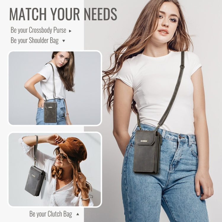 CaseMe Me40 Vertical Multifunctional Shoulder Crossbody Phone Bag(Coffee) -  by CaseMe | Online Shopping South Africa | PMC Jewellery | Buy Now Pay Later Mobicred