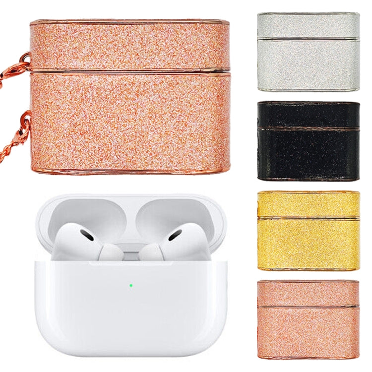 For AirPods 2 / 1 Cylindrical Glitter Leather Texture Bluetooth Earphone Protective Case(Rose Gold) - For AirPods 1/2 by PMC Jewellery | Online Shopping South Africa | PMC Jewellery | Buy Now Pay Later Mobicred