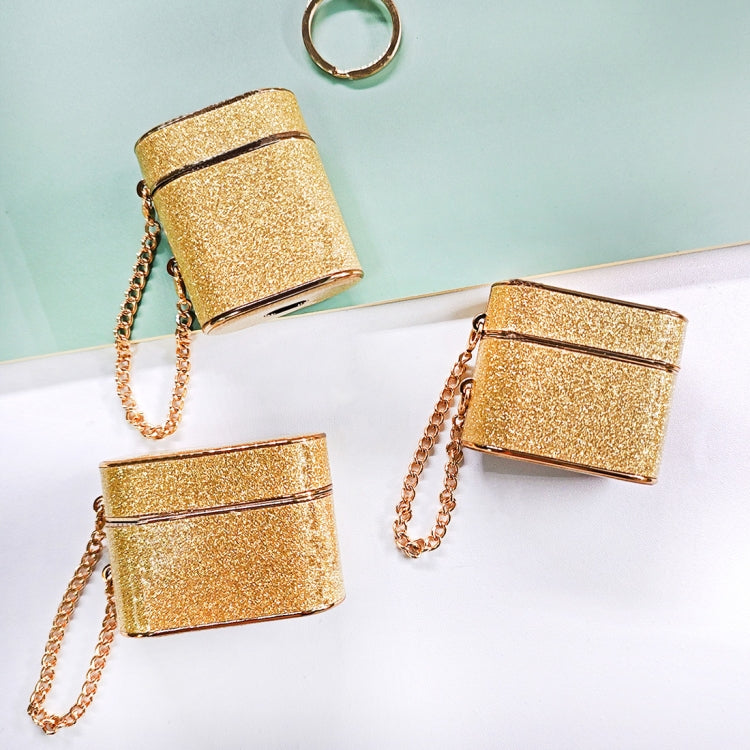 For AirPods 2 / 1 Cylindrical Glitter Leather Texture Bluetooth Earphone Protective Case(Rose Gold) - For AirPods 1/2 by PMC Jewellery | Online Shopping South Africa | PMC Jewellery | Buy Now Pay Later Mobicred