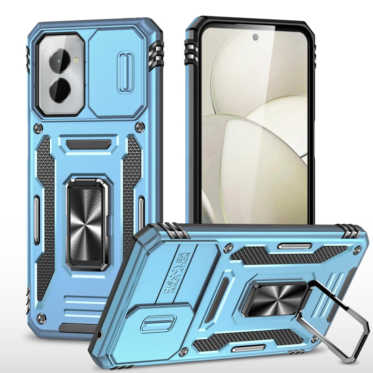 For Motorola Moto G Power 2024 Armor PC + TPU Camera Shield Phone Case(Light Blue) - Motorola Cases by PMC Jewellery | Online Shopping South Africa | PMC Jewellery | Buy Now Pay Later Mobicred