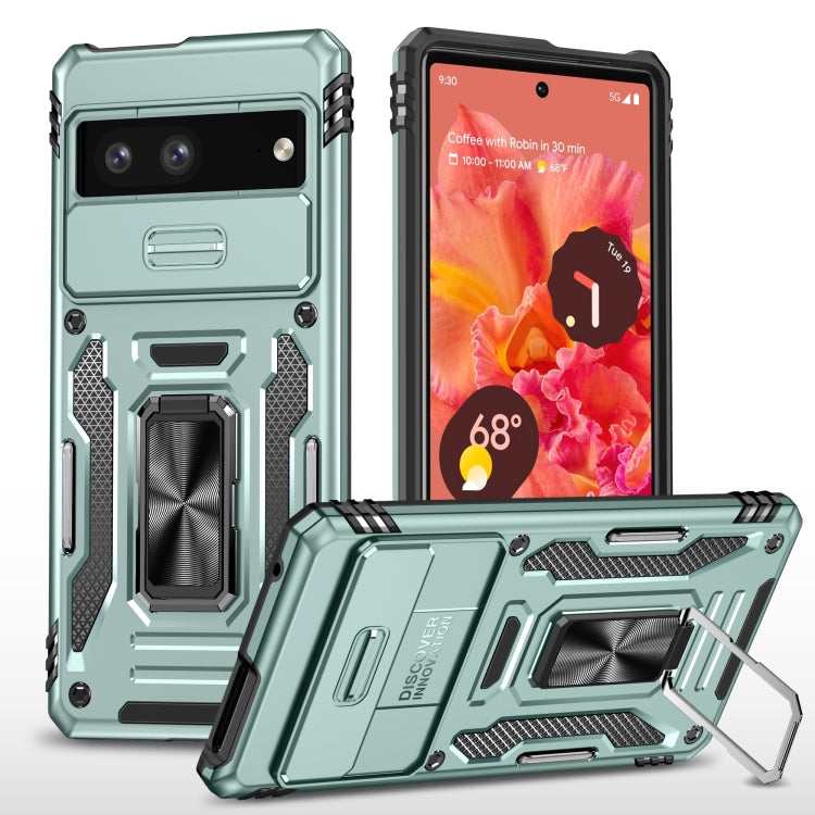 For Google Pixel 9/9 Pro Armor PC + TPU Camera Shield Phone Case(Alpine Green) - Google Cases by PMC TechLife | Online Shopping South Africa | PMC TechLife | Buy Now Pay Later Mobicred
