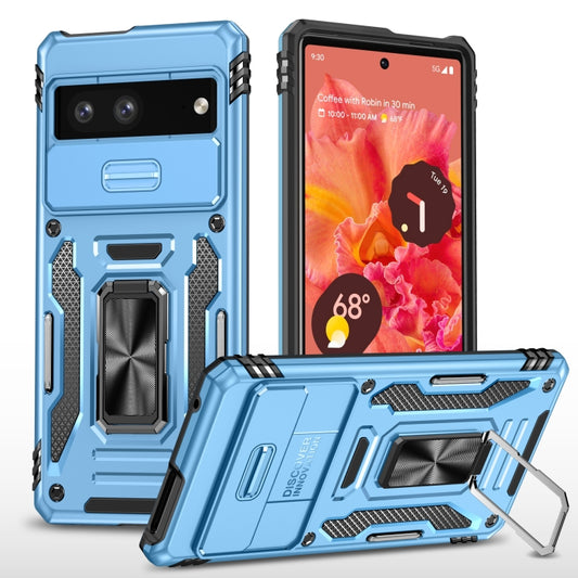 For Google Pixel 9/9 Pro Armor PC + TPU Camera Shield Phone Case(Light Blue) - Google Cases by PMC Jewellery | Online Shopping South Africa | PMC Jewellery | Buy Now Pay Later Mobicred