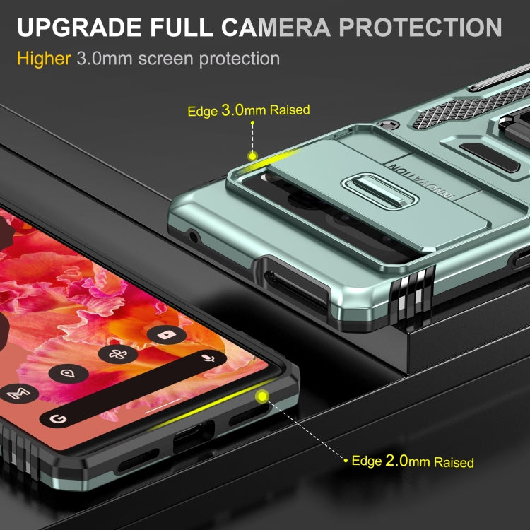 For Google Pixel 9 Pro XL 6.8 Armor PC + TPU Camera Shield Phone Case(Alpine Green) - Google Cases by PMC TechLife | Online Shopping South Africa | PMC TechLife | Buy Now Pay Later Mobicred