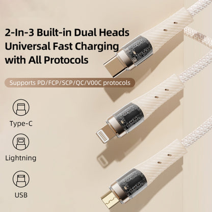 ROCK G20 Two to Three 5A USB+Type-C to 8 Pin+Type-C+Micro USB Fast Charging Data Cable, Length: 1.5m(Black) - Multifunction Cable by ROCK | Online Shopping South Africa | PMC Jewellery | Buy Now Pay Later Mobicred