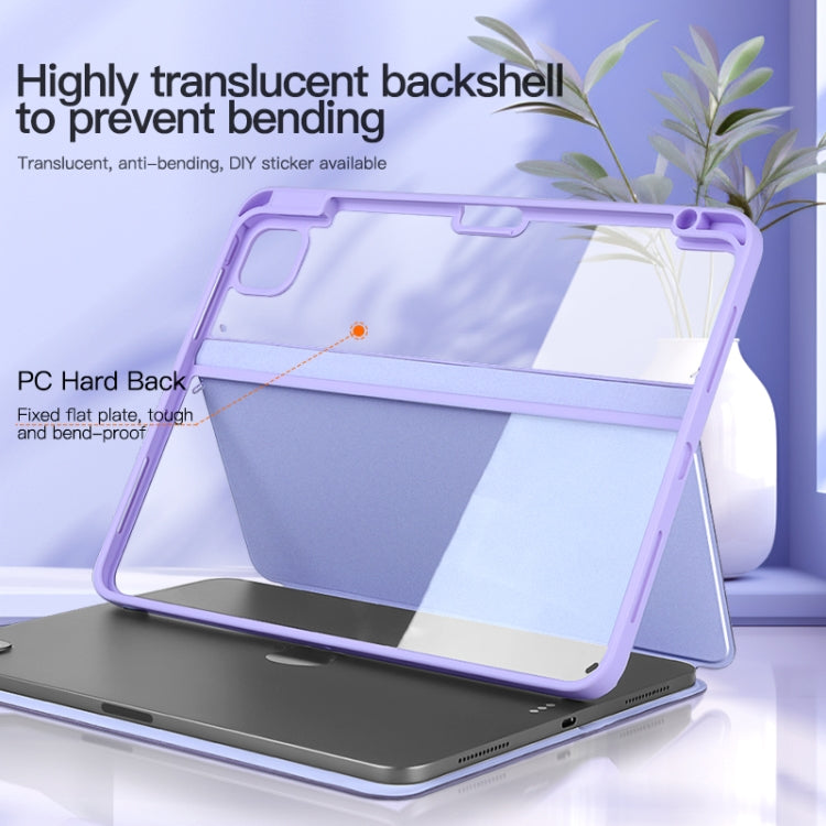 For iPad Air 13 2024 / Pro 12.9 2022 2-Fold Clear Acrylic Leather Tablet Case(Black) - iPad Pro 12.9 (2022/2021) Cases by PMC TechLife | Online Shopping South Africa | PMC TechLife | Buy Now Pay Later Mobicred