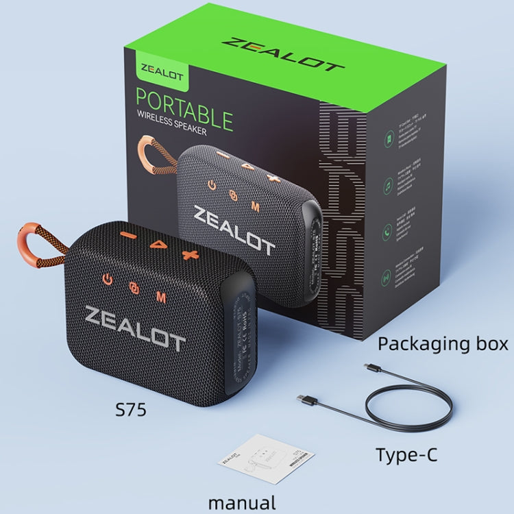 Zealot S75 Portable Outdoor IPX6 Waterproof Bluetooth Speaker(Orange) - free shipping - PMC Jewellery - Order now!