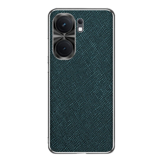 For vivo iQOO Neo9 Pro Silver Edge Cross Texture PU Leather Phone Case(Dark Green) - iQOO Neo9 Pro Cases by PMC Jewellery | Online Shopping South Africa | PMC Jewellery | Buy Now Pay Later Mobicred