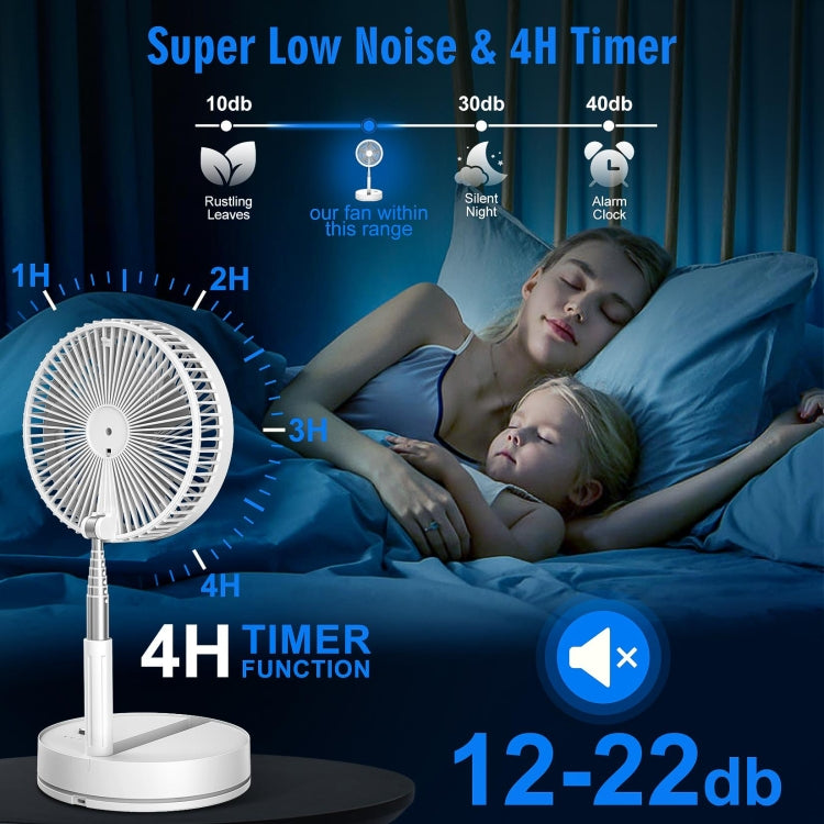 F9 Folding Adjustable Height Desktop Electric Fan(White) - Electric Fans by PMC TechLife | Online Shopping South Africa | PMC TechLife | Buy Now Pay Later Mobicred