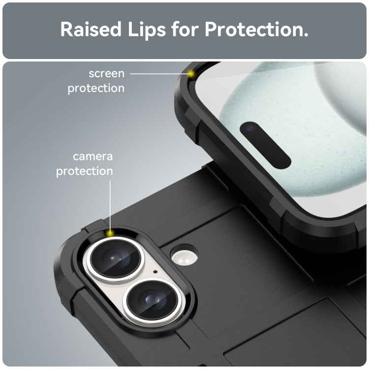 For iPhone 16 Full Coverage Shockproof TPU Phone Case(Black) - iPhone 16 Cases by PMC TechLife | Online Shopping South Africa | PMC TechLife | Buy Now Pay Later Mobicred