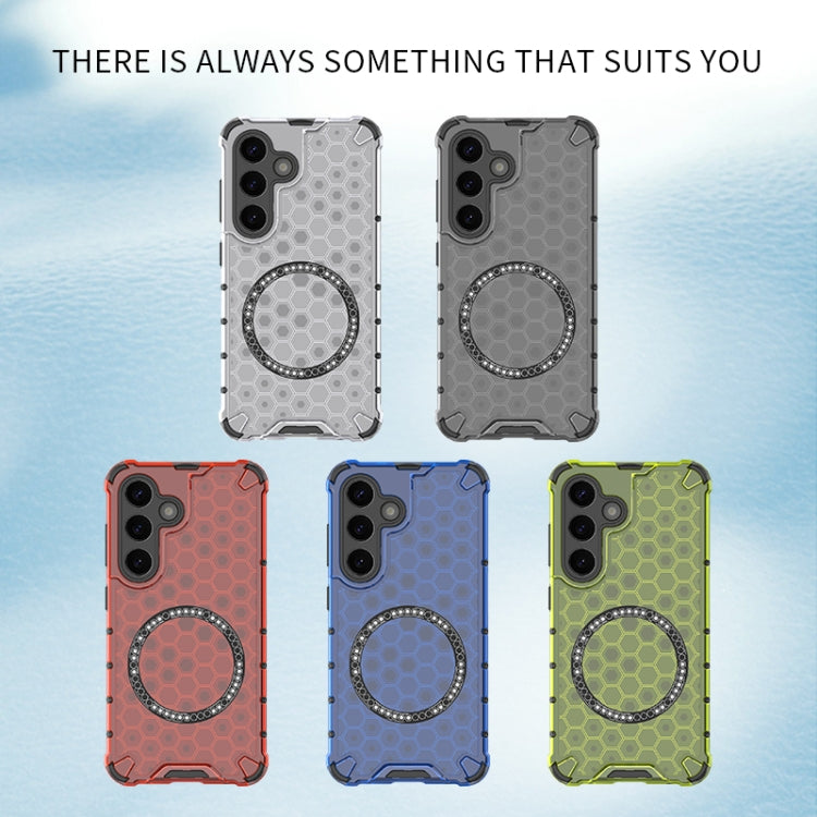 For Samsung Galaxy S25 5G Honeycomb Magnetic Ring Shockproof Phone Case(Red) - free shipping - PMC TechLife - Order now!