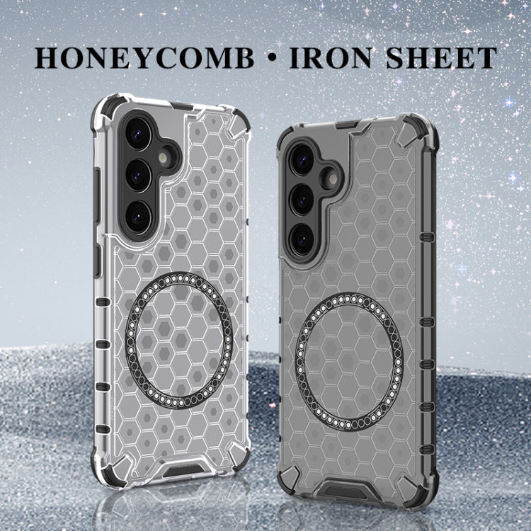 For Samsung Galaxy S25 5G Honeycomb Magnetic Ring Shockproof Phone Case(Red) - free shipping - PMC TechLife - Order now!