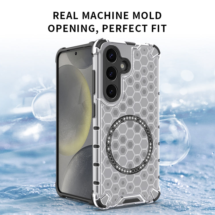 For Samsung Galaxy S25 5G Honeycomb Magnetic Ring Shockproof Phone Case(Red) - free shipping - PMC TechLife - Order now!