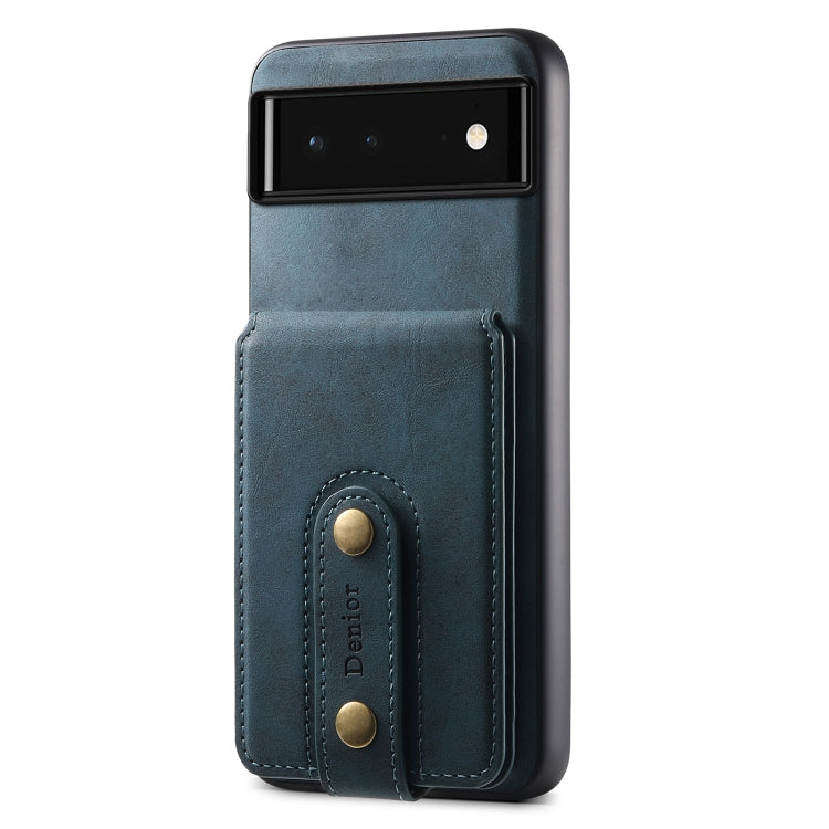 For Google Pixel 6 Denior D14 NK Retro Pattern MagSafe Magnetic Card Holder Leather Phone Case(Blue) - free shipping - PMC TechLife - Order now!