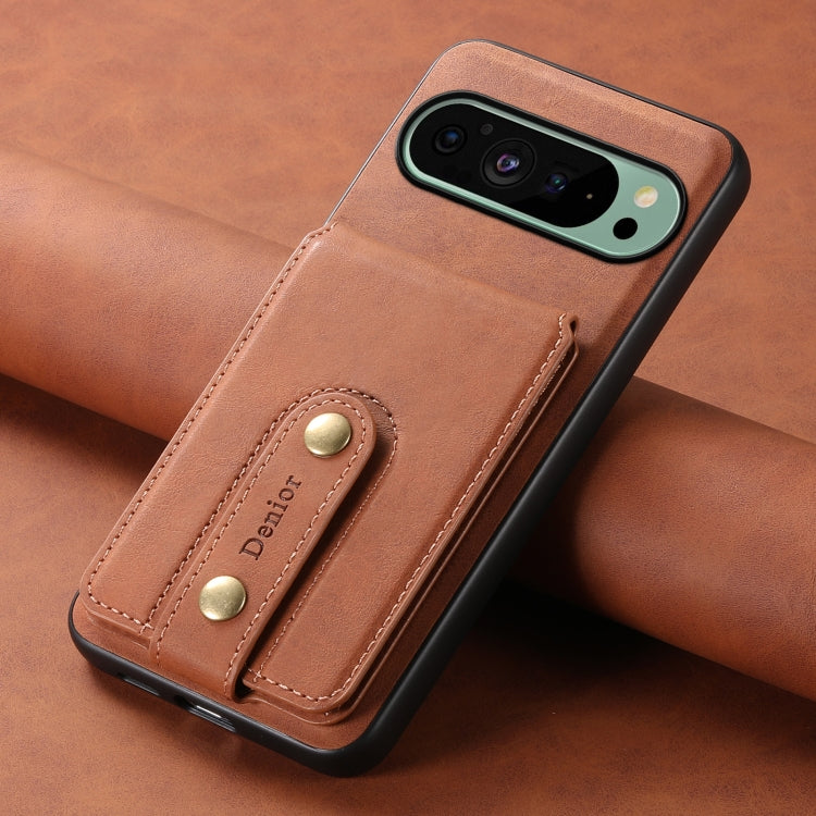 For Google Pixel 9 Denior D14 NK Retro Pattern MagSafe Magnetic Card Holder Leather Phone Case(Brown) - Google Cases by Denior | Online Shopping South Africa | PMC TechLife | Buy Now Pay Later Mobicred