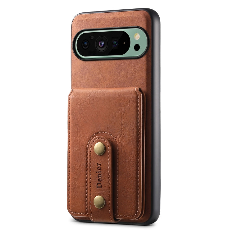 For Google Pixel 9 Denior D14 NK Retro Pattern MagSafe Magnetic Card Holder Leather Phone Case(Brown) - Google Cases by Denior | Online Shopping South Africa | PMC TechLife | Buy Now Pay Later Mobicred