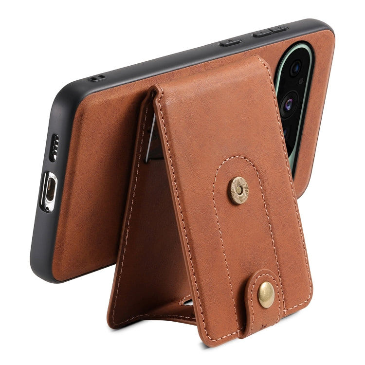 For Google Pixel 9 Denior D14 NK Retro Pattern MagSafe Magnetic Card Holder Leather Phone Case(Brown) - Google Cases by Denior | Online Shopping South Africa | PMC TechLife | Buy Now Pay Later Mobicred