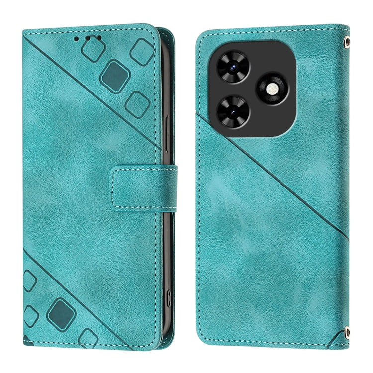 For Tecno Spark Go 2024 / Spark 20C Skin Feel Embossed Leather Phone Case(Green) - Tecno Cases by PMC Jewellery | Online Shopping South Africa | PMC Jewellery | Buy Now Pay Later Mobicred