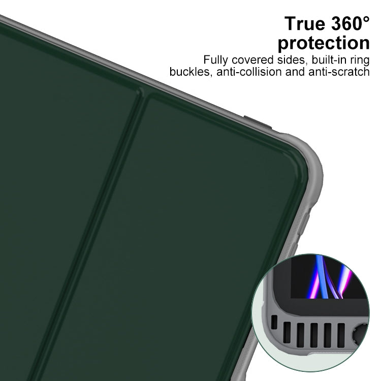 For iPad Pro 13 2024 Mutural PC Hybrid TPU Leather Smart Tablet Case(Dark Green) - iPad Pro 13 2024 Cases by Mutural | Online Shopping South Africa | PMC TechLife | Buy Now Pay Later Mobicred