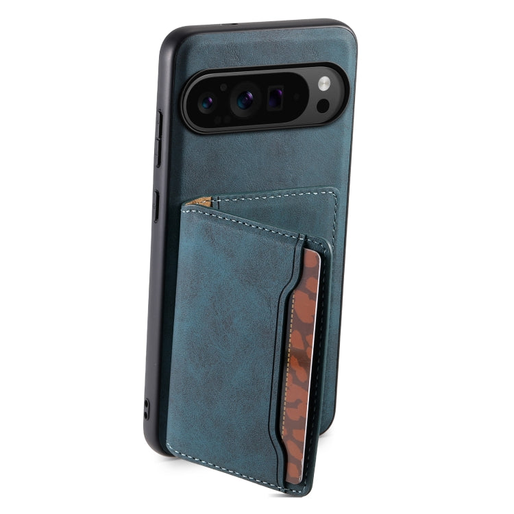 For Google Pixel 9 Pro Denior D13 Retro Texture Leather MagSafe Card Bag Phone Case(Blue) - Google Cases by Denior | Online Shopping South Africa | PMC Jewellery | Buy Now Pay Later Mobicred