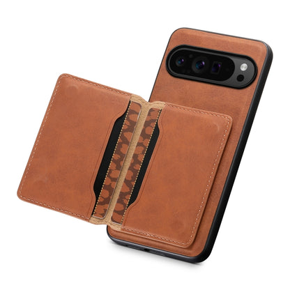 For Google Pixel 9 Pro Denior D13 Retro Texture Leather MagSafe Card Bag Phone Case(Brown) - Google Cases by Denior | Online Shopping South Africa | PMC Jewellery | Buy Now Pay Later Mobicred