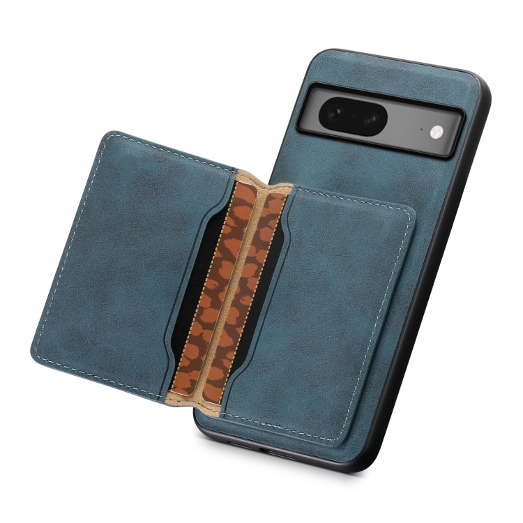 For Google Pixel 7 5G Denior D13 Retro Texture Leather MagSafe Card Bag Phone Case(Blue) - Google Cases by Denior | Online Shopping South Africa | PMC Jewellery | Buy Now Pay Later Mobicred