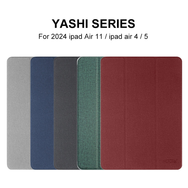 For iPad Air 13 2024 Mutural YASHI Series Tablet Leather Smart Case(Grey) - iPad Air 13 2024 Cases by Mutural | Online Shopping South Africa | PMC Jewellery | Buy Now Pay Later Mobicred